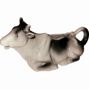 Vintage Cow Creamer Gravy Boat Signed Bavaria